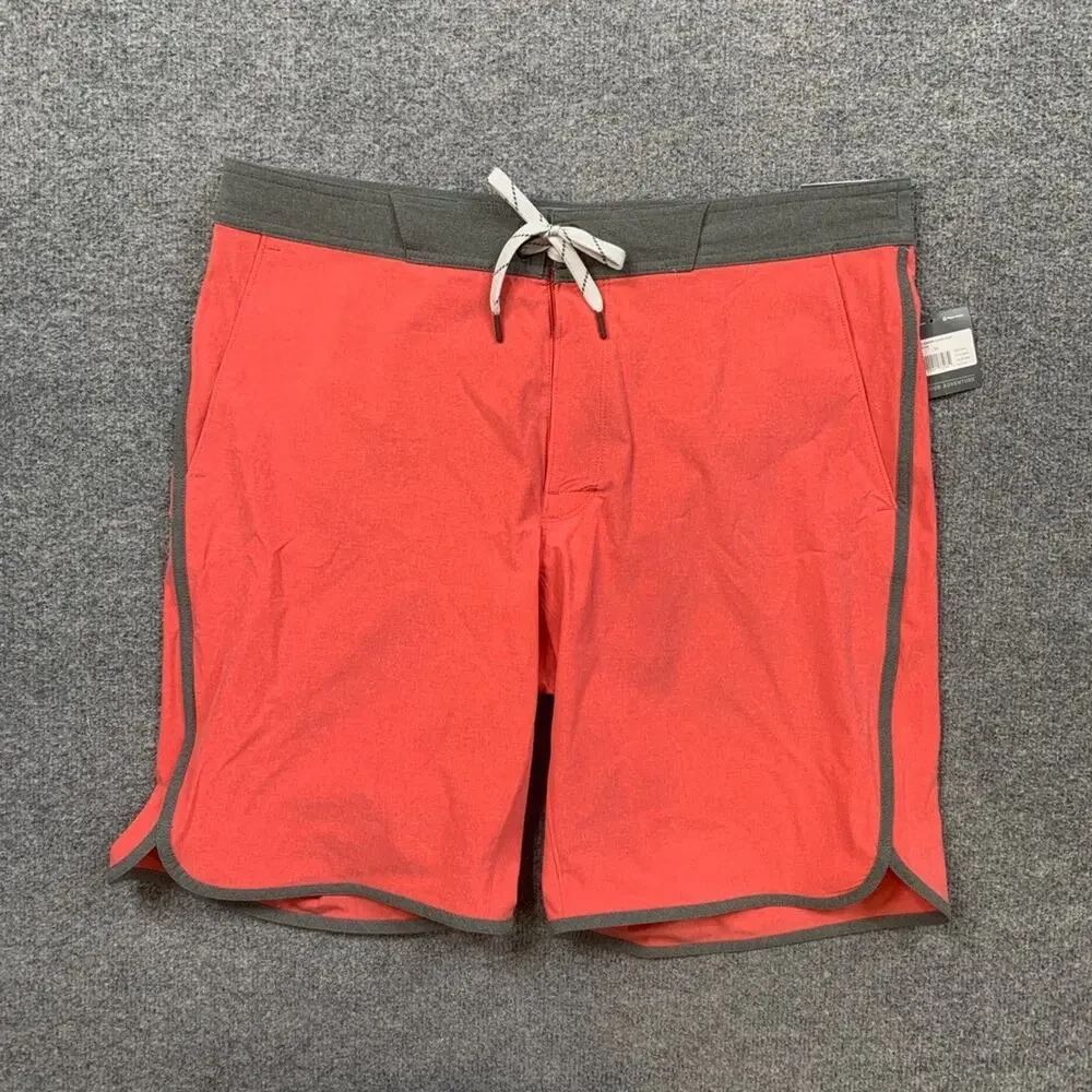 Eddie Bauer Board Shorts Mens 36 Orangeade Graphite Amphib Outdoor Swim Surf
